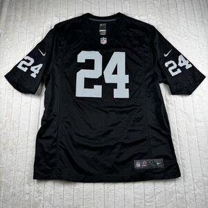 Nike Oakland Raiders NFL On Field Black Home Jersey Mens 2XL Marshawn Lynch #24